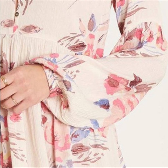 Billabong Until Tomorrow Floral Dress White & Pink Short Mini Casual Dress - Picture 2 of 16